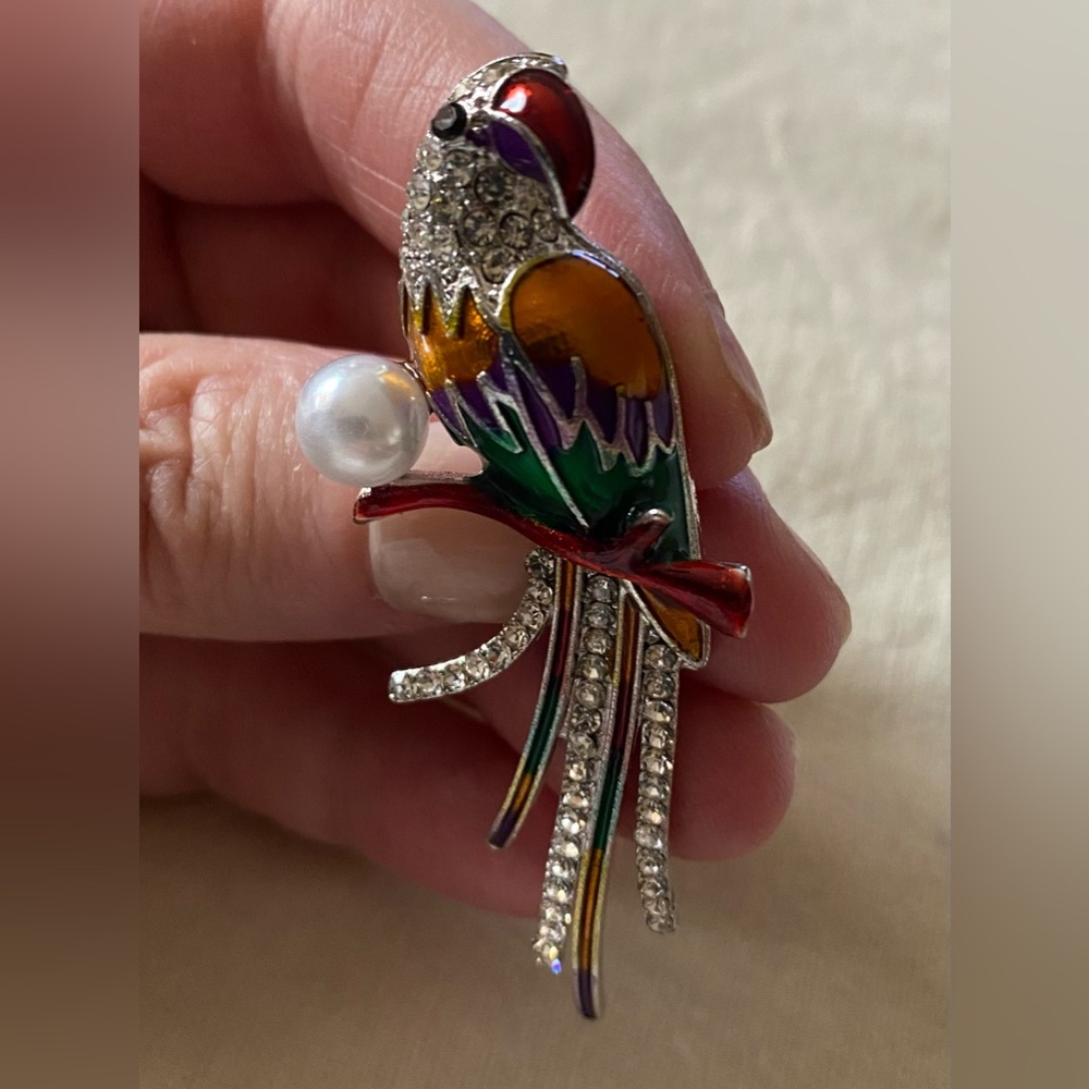 Parrot Brooch Modern New - Picture 3 of 5